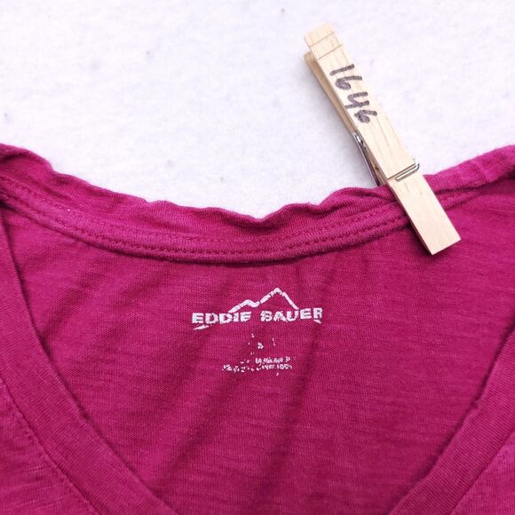 Eddie Bauer Casual Pullover Short Sleeve Shirt Womens Size Medium M Pink - Picture 3 of 7